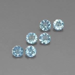 1.36 ct Blue Aquamarine Stone, Natural Aquamarine in Round Facet Shape for Sale