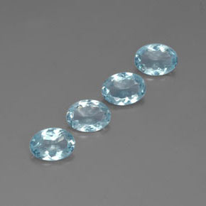 2.49 ct Blue Aquamarine Stone, Natural Aquamarine in Oval Facet Shape for Sale