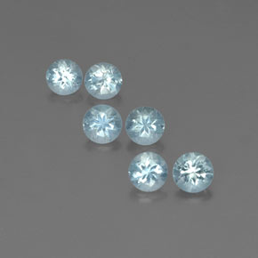 1.59 ct Blue Aquamarine Gemstone, Aquamarine Gem in Round Facet Shape for Sale.