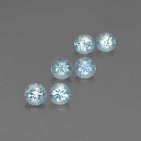 1.59 ct Blue Aquamarine Stone, Natural Aquamarine in Round Facet Shape for Sale