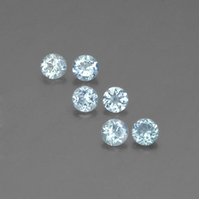 1.37 ct Blue Aquamarine Gemstone, Aquamarine Gem in Round Facet Shape for Sale.