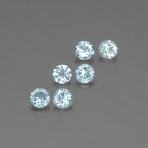 1.37 ct Blue Aquamarine Stone, Natural Aquamarine in Round Facet Shape for Sale