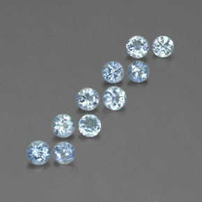 1.80 ct Blue Aquamarine Stone, Natural Aquamarine in Round Facet Shape for Sale