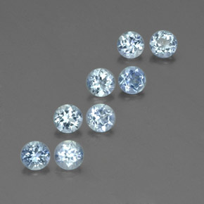 2.14 ct Blue Aquamarine Stone, Natural Aquamarine in Round Facet Shape for Sale