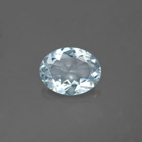 1.38 ct Blue Aquamarine Gemstone, Aquamarine Gem in Oval Facet Shape for Sale.
