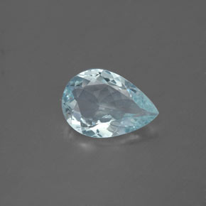 1.28 ct Blue Aquamarine Gemstone, Aquamarine Gem in Pear Facet Shape for Sale.