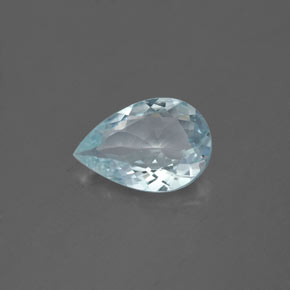 1.28 ct Blue Aquamarine Stone, Natural Aquamarine in Pear Facet Shape for Sale