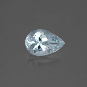 1.29 ct Blue Aquamarine Stone, Natural Aquamarine in Pear Facet Shape for Sale
