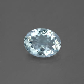 1.61 ct Blue Aquamarine Gemstone, Aquamarine Gem in Oval Facet Shape for Sale.