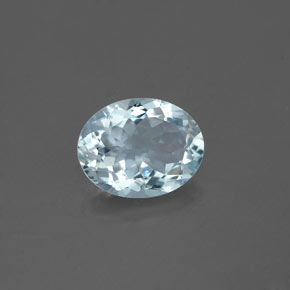 1.61 ct Blue Aquamarine Stone, Natural Aquamarine in Oval Facet Shape for Sale