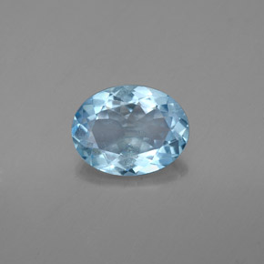 1.37 ct Blue Aquamarine Gemstone, Aquamarine Gem in Oval Facet Shape for Sale.