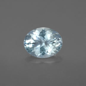 1.66 ct Blue Aquamarine Gemstone, Aquamarine Gem in Oval Facet Shape for Sale.