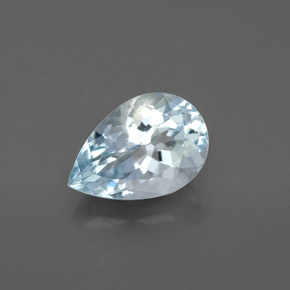 1.34 ct Blue Aquamarine Gemstone, Aquamarine Gem in Pear Facet Shape for Sale.