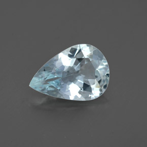 1.36 ct Blue Aquamarine Gemstone, Aquamarine Gem in Pear Facet Shape for Sale.