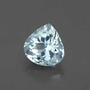 1.25 ct Blue Aquamarine Stone, Natural Aquamarine in Pear Facet Shape for Sale
