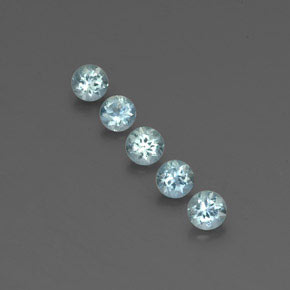 1.45 ct Blue Aquamarine Gemstone, Aquamarine Gem in Round Facet Shape for Sale.