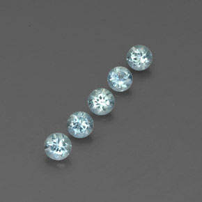 1.45 ct Blue Aquamarine Stone, Natural Aquamarine in Round Facet Shape for Sale