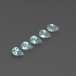 1.65 ct Blue Aquamarine Stone, Natural Aquamarine in Pear Facet Shape for Sale