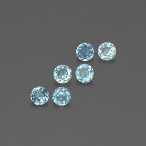 1.49 ct Blue Aquamarine Stone, Natural Aquamarine in Round Facet Shape for Sale
