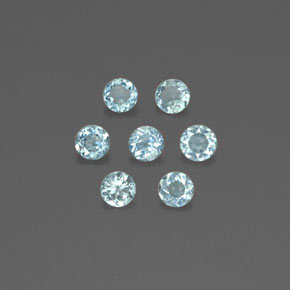 1.44 ct Blue Aquamarine Gemstone, Aquamarine Gem in Round Facet Shape for Sale.