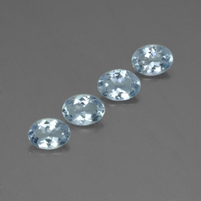 2.47 ct Blue Aquamarine Stone, Natural Aquamarine in Oval Facet Shape for Sale