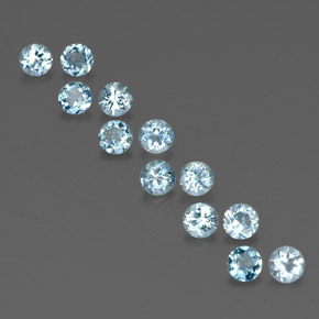 2.04 ct Blue Aquamarine Gemstone, Aquamarine Gem in Round Facet Shape for Sale.
