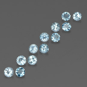 2.04 ct Blue Aquamarine Stone, Natural Aquamarine in Round Facet Shape for Sale