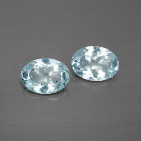 1.24 ct Blue Aquamarine Gemstone, Aquamarine Gem in Oval Facet Shape for Sale.