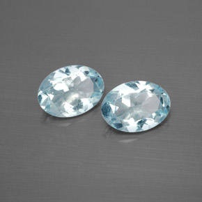 1.24 ct Blue Aquamarine Stone, Natural Aquamarine in Oval Facet Shape for Sale