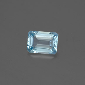 0.80 ct Blue Aquamarine Gemstone, Aquamarine Gem in Octagon Facet Shape for Sale.