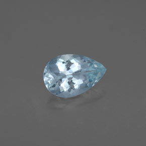 1.22 ct Blue Aquamarine Stone, Natural Aquamarine in Pear Facet Shape for Sale