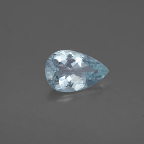 1.07 ct Blue Aquamarine Stone, Natural Aquamarine in Pear Facet Shape for Sale