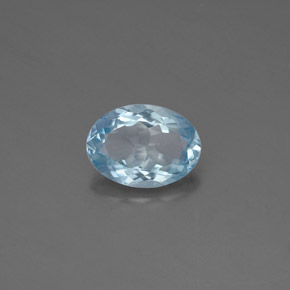 1.09 ct Blue Aquamarine Gemstone, Aquamarine Gem in Oval Facet Shape for Sale.