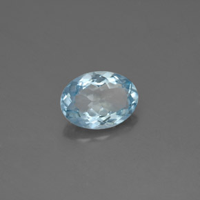 1.09 ct Blue Aquamarine Stone, Natural Aquamarine in Oval Facet Shape for Sale