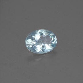 1.17 ct Blue Aquamarine Stone, Natural Aquamarine in Oval Facet Shape for Sale