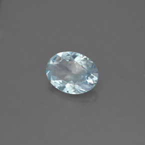 1.01 ct Blue Aquamarine Stone, Natural Aquamarine in Oval Facet Shape for Sale
