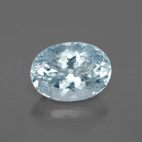 2.37 ct Blue Aquamarine Gemstone, Aquamarine Gem in Oval Facet Shape for Sale.