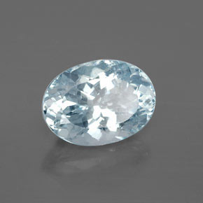 2.37 ct Blue Aquamarine Stone, Natural Aquamarine in Oval Facet Shape for Sale