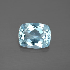 2.37 ct Blue Aquamarine Gemstone, Aquamarine Gem in Cushion-Cut Shape for Sale.