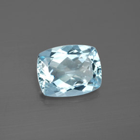 2.37 ct Blue Aquamarine Stone, Natural Aquamarine in Cushion-Cut Shape for Sale