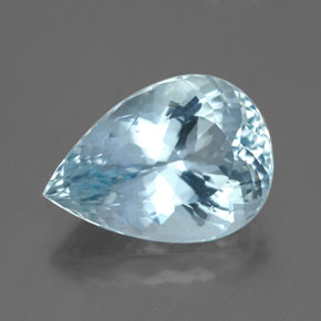 3.68 ct Blue Aquamarine Gemstone, Aquamarine Gem in Pear Facet Shape for Sale.