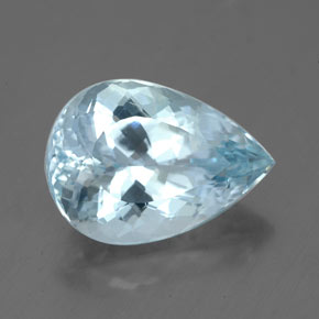 3.68 ct Blue Aquamarine Stone, Natural Aquamarine in Pear Facet Shape for Sale