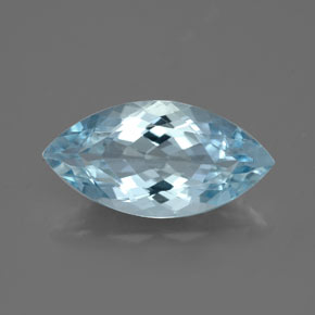 3.40 ct Blue Aquamarine Gemstone, Aquamarine Gem in Marquise Facet Shape for Sale.