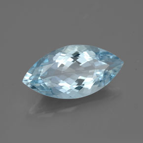 3.40 ct Blue Aquamarine Stone, Natural Aquamarine in Marquise Facet Shape for Sale