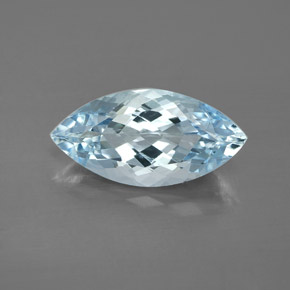 3.74 ct Blue Aquamarine Gemstone, Aquamarine Gem in Marquise Facet Shape for Sale.