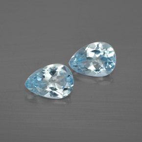 1.21 ct Blue Aquamarine Gemstone, Aquamarine Gem in Pear Facet Shape for Sale.