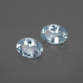 1.26 ct Blue Aquamarine Stone, Natural Aquamarine in Oval Facet Shape for Sale