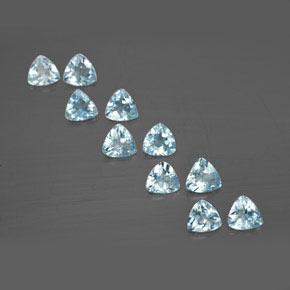 1.71 ct Blue Aquamarine Stone, Natural Aquamarine in Trillion Facet Shape for Sale