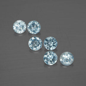 1.47 ct Blue Aquamarine Stone, Natural Aquamarine in Round Facet Shape for Sale