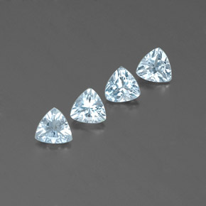 1.66 ct Blue Aquamarine Stone, Natural Aquamarine in Trillion Facet Shape for Sale
